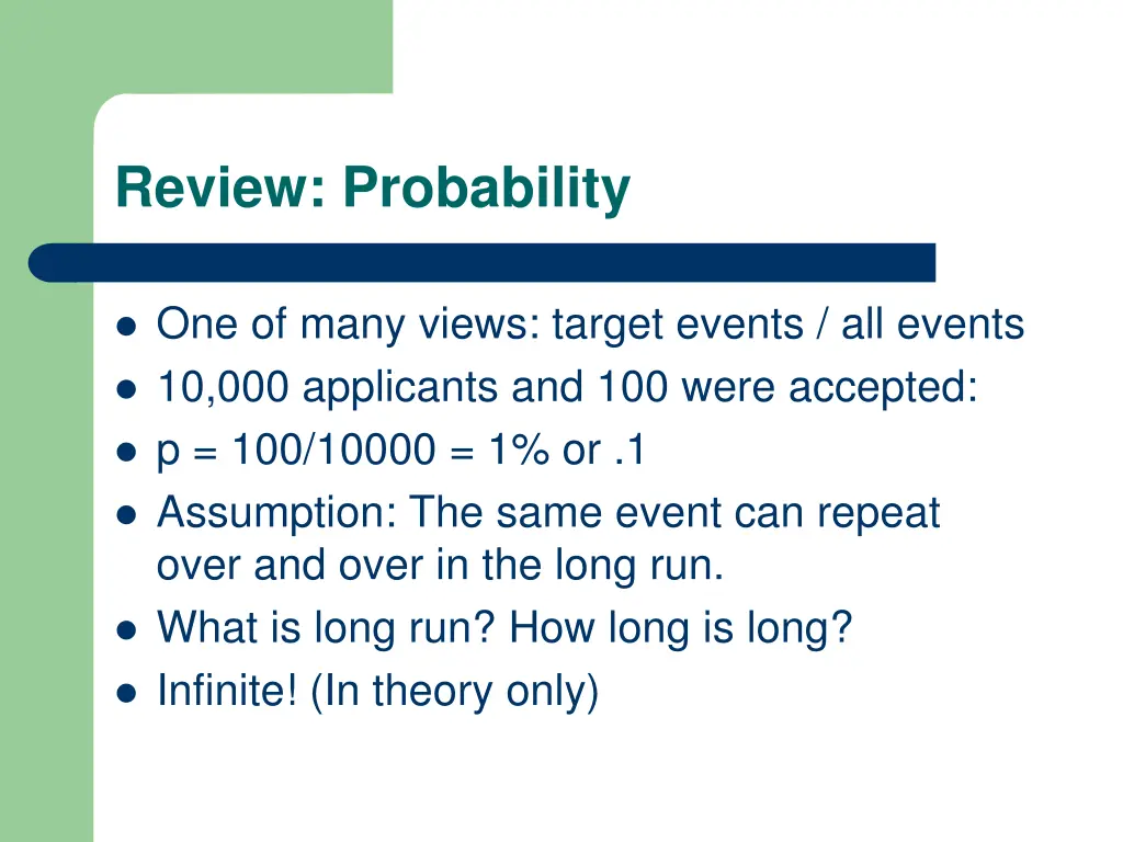 review probability
