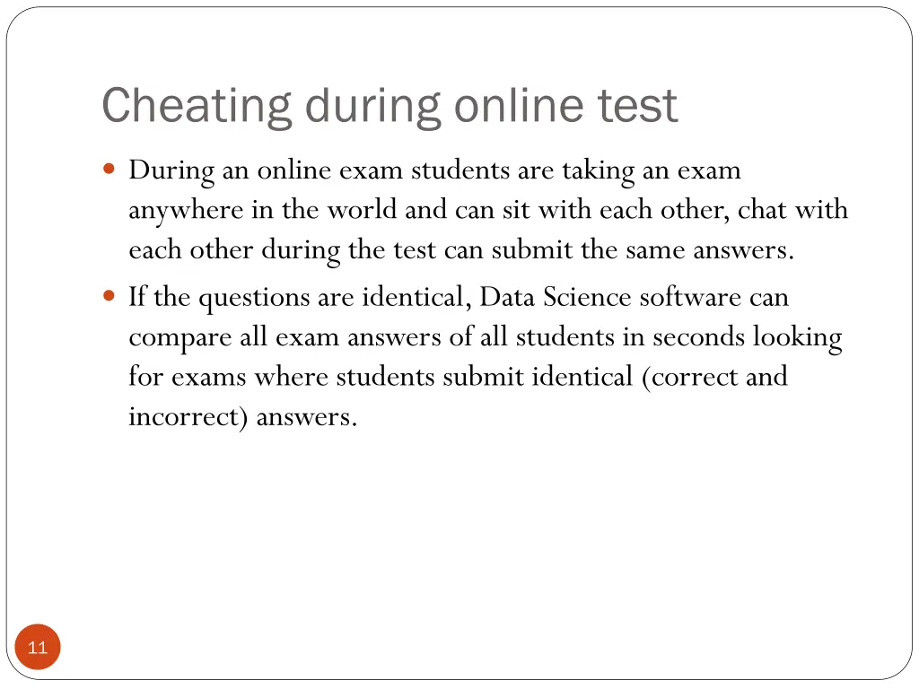 cheating during online test