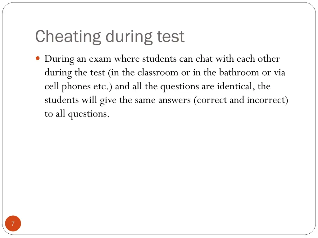 cheating during test