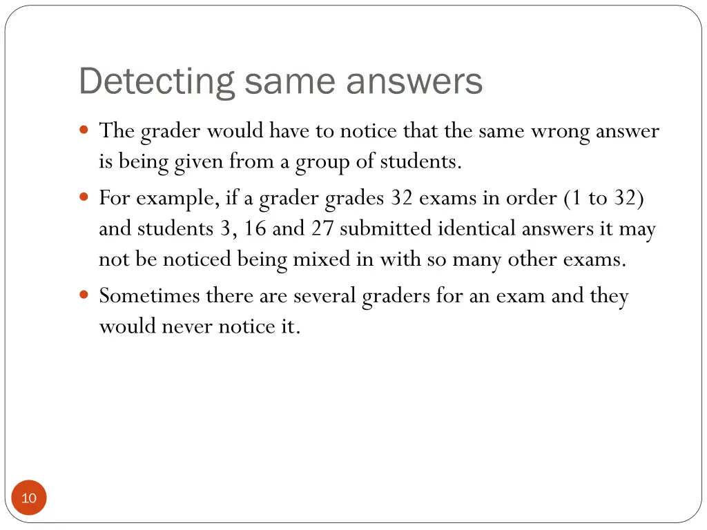 detecting same answers