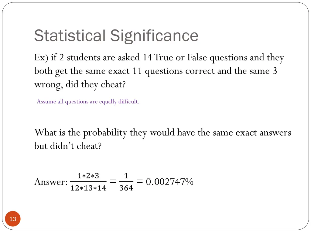 statistical significance 1