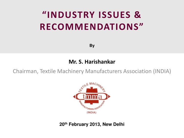 industry issues recommendations