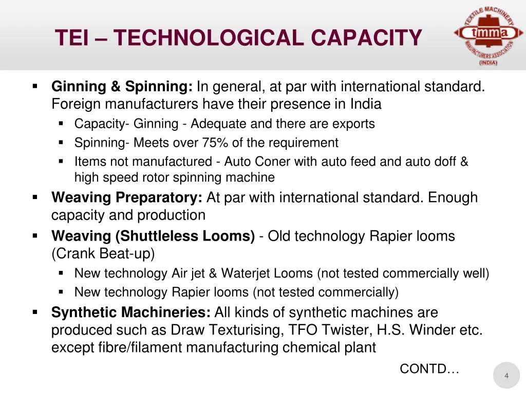 tei technological capacity