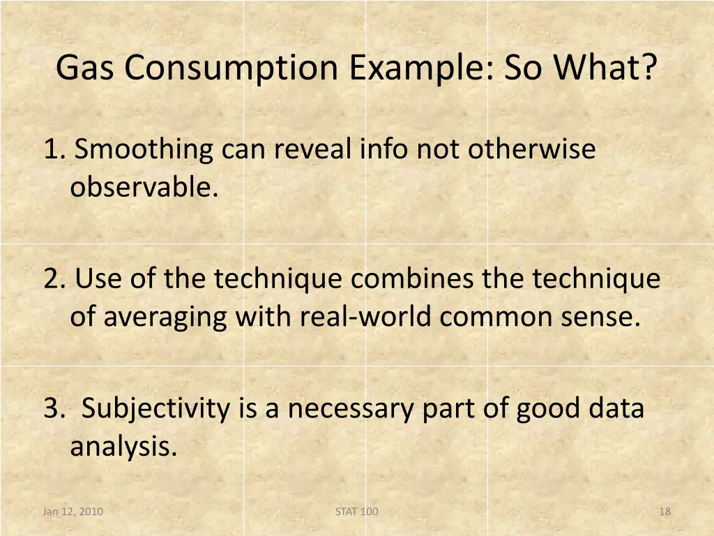 gas consumption example so what