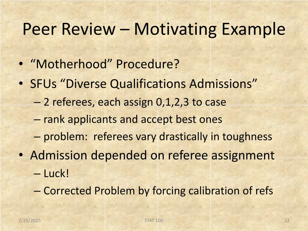 peer review motivating example