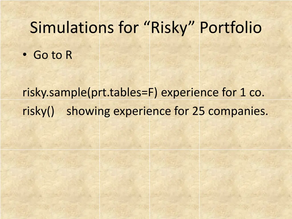 simulations for risky portfolio