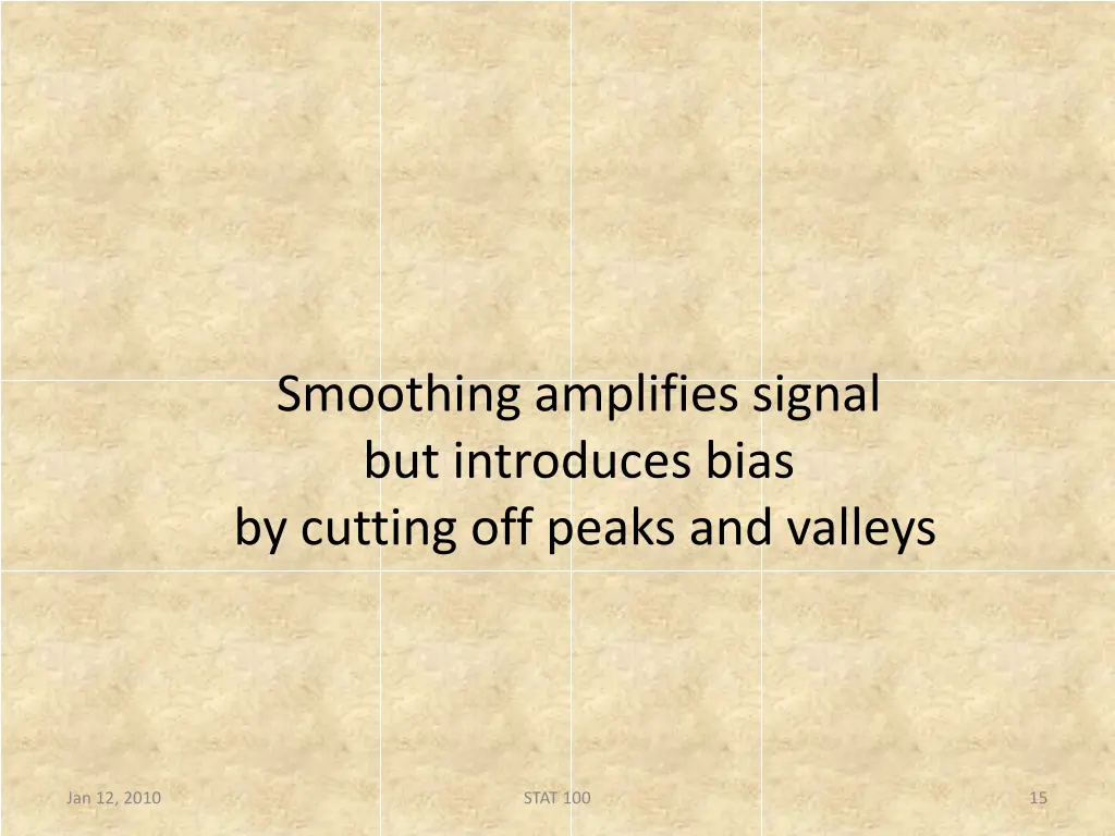 smoothing amplifies signal but introduces bias