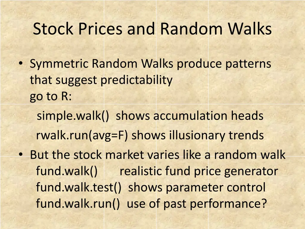 stock prices and random walks