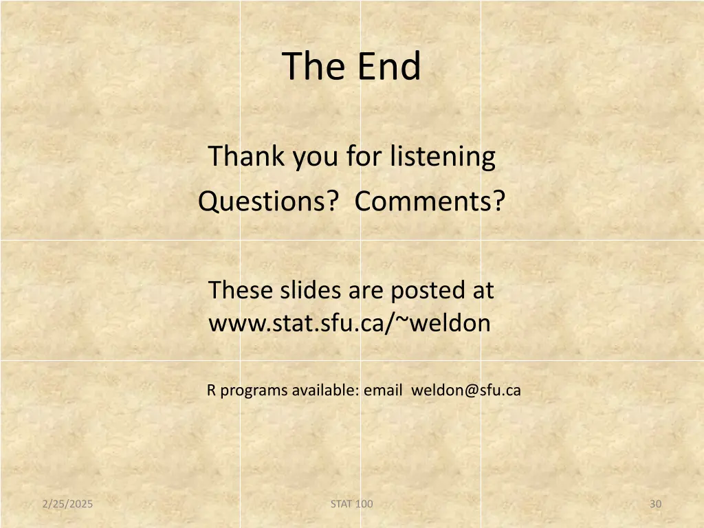 the end