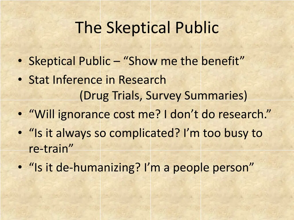the skeptical public