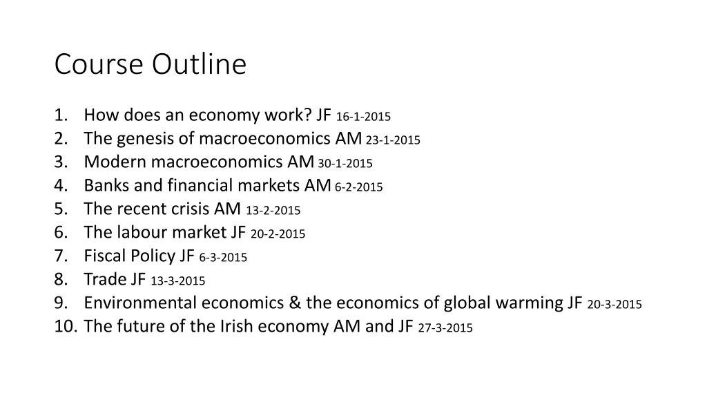 course outline