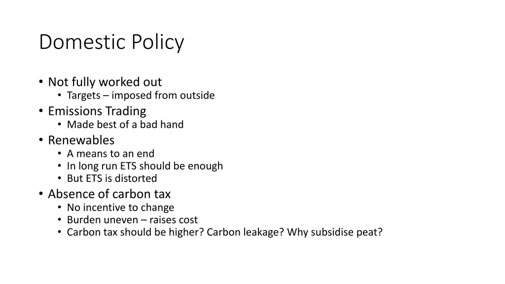 domestic policy