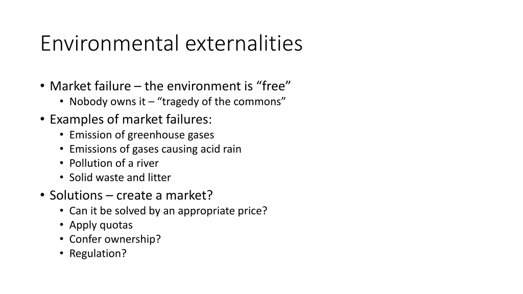 environmental externalities