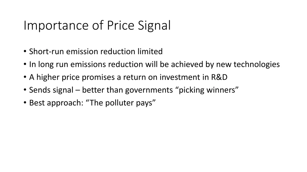 importance of price signal