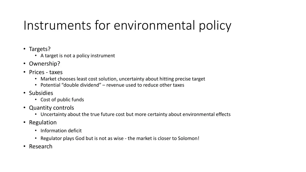 instruments for environmental policy 1