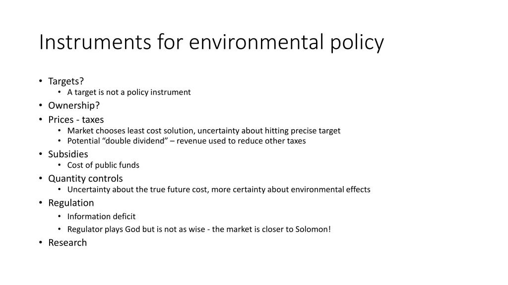 instruments for environmental policy
