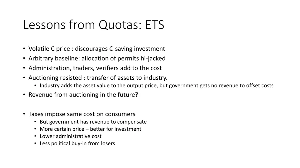 lessons from quotas ets