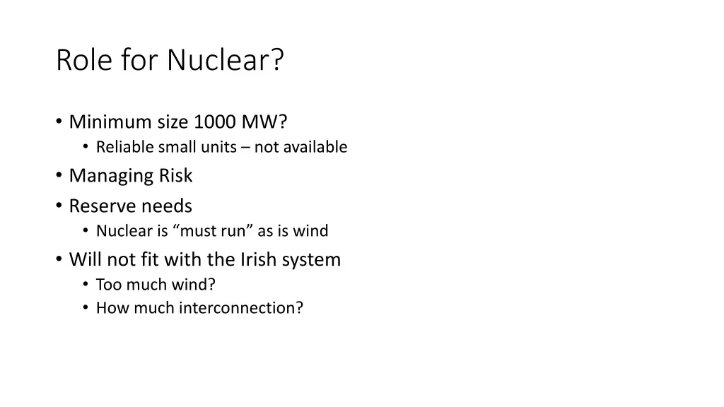 role for nuclear