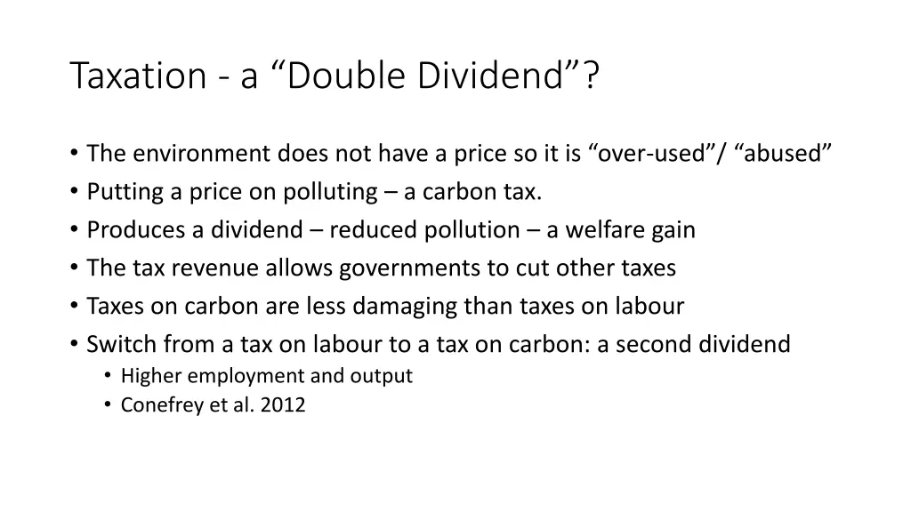 taxation a double dividend