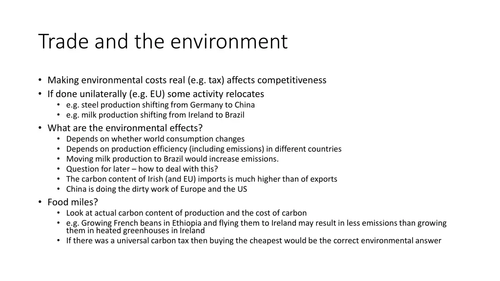 trade and the environment