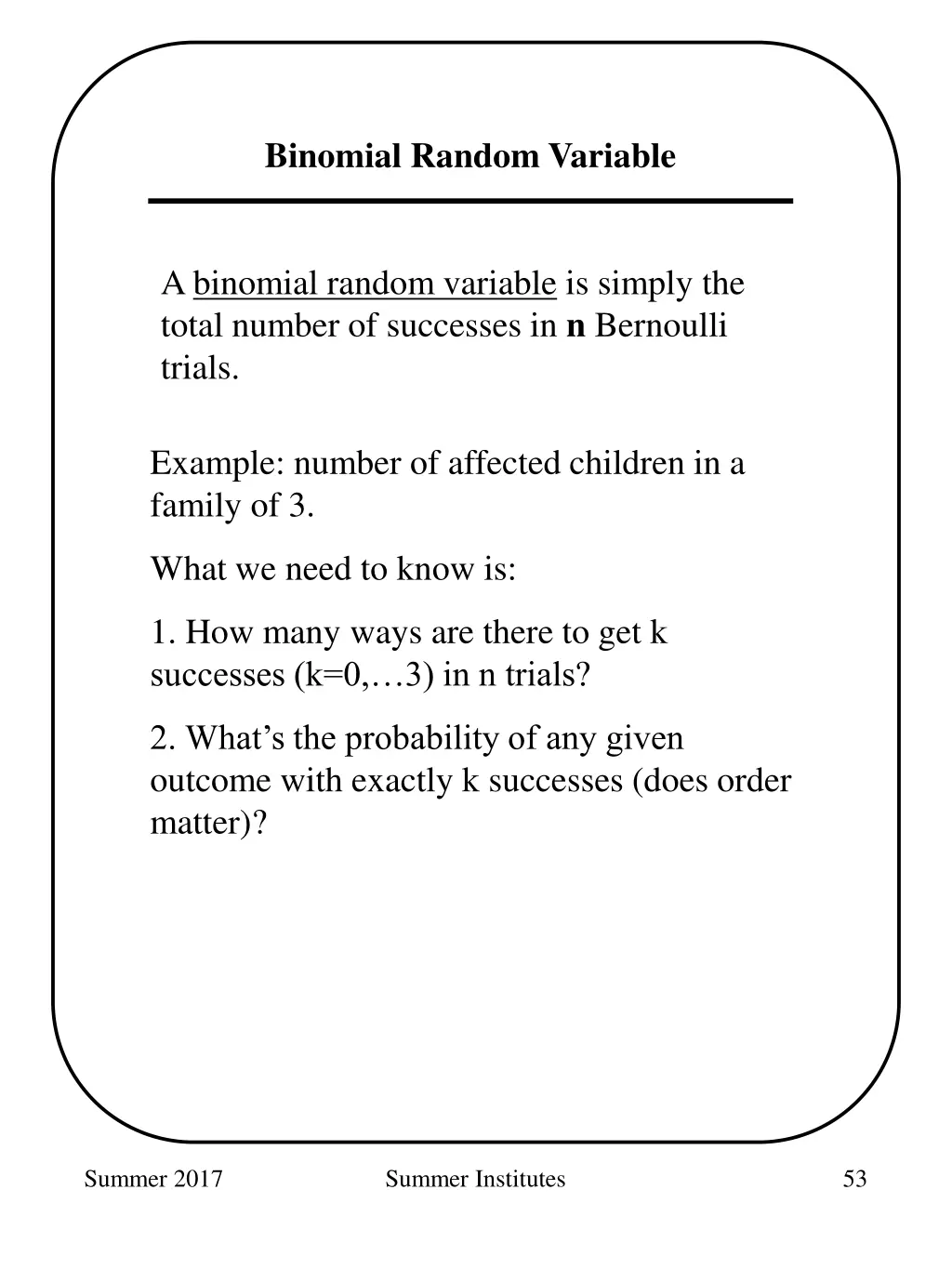binomial random variable