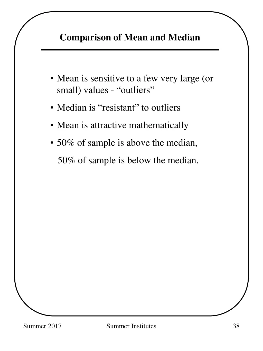 comparison of mean and median