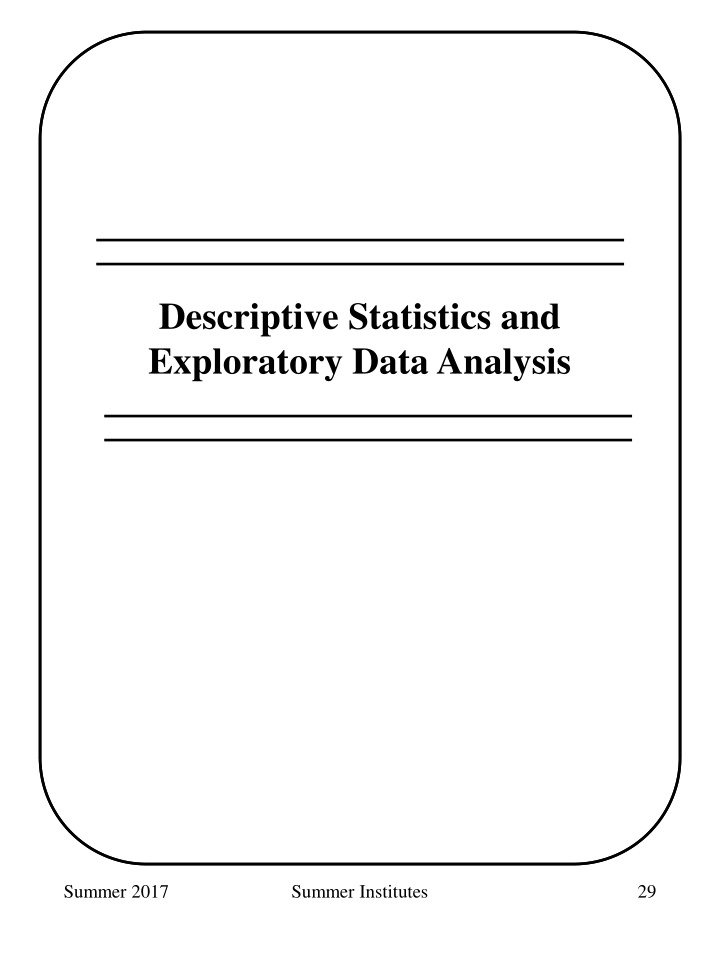 descriptive statistics and exploratory data