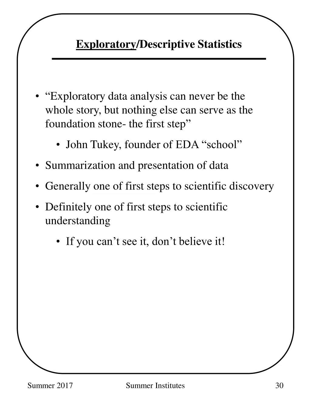 exploratory descriptive statistics