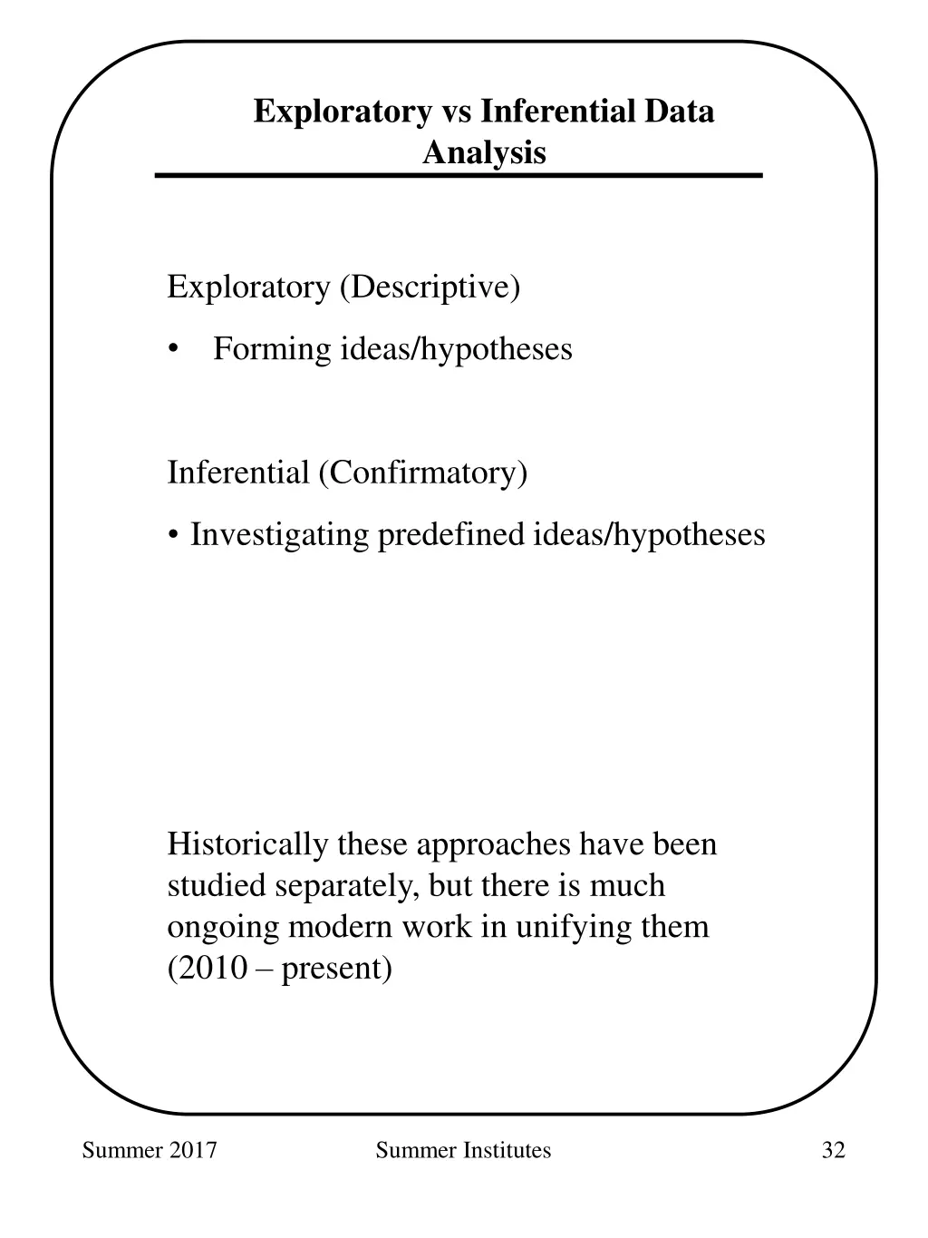 exploratory vs inferential data analysis