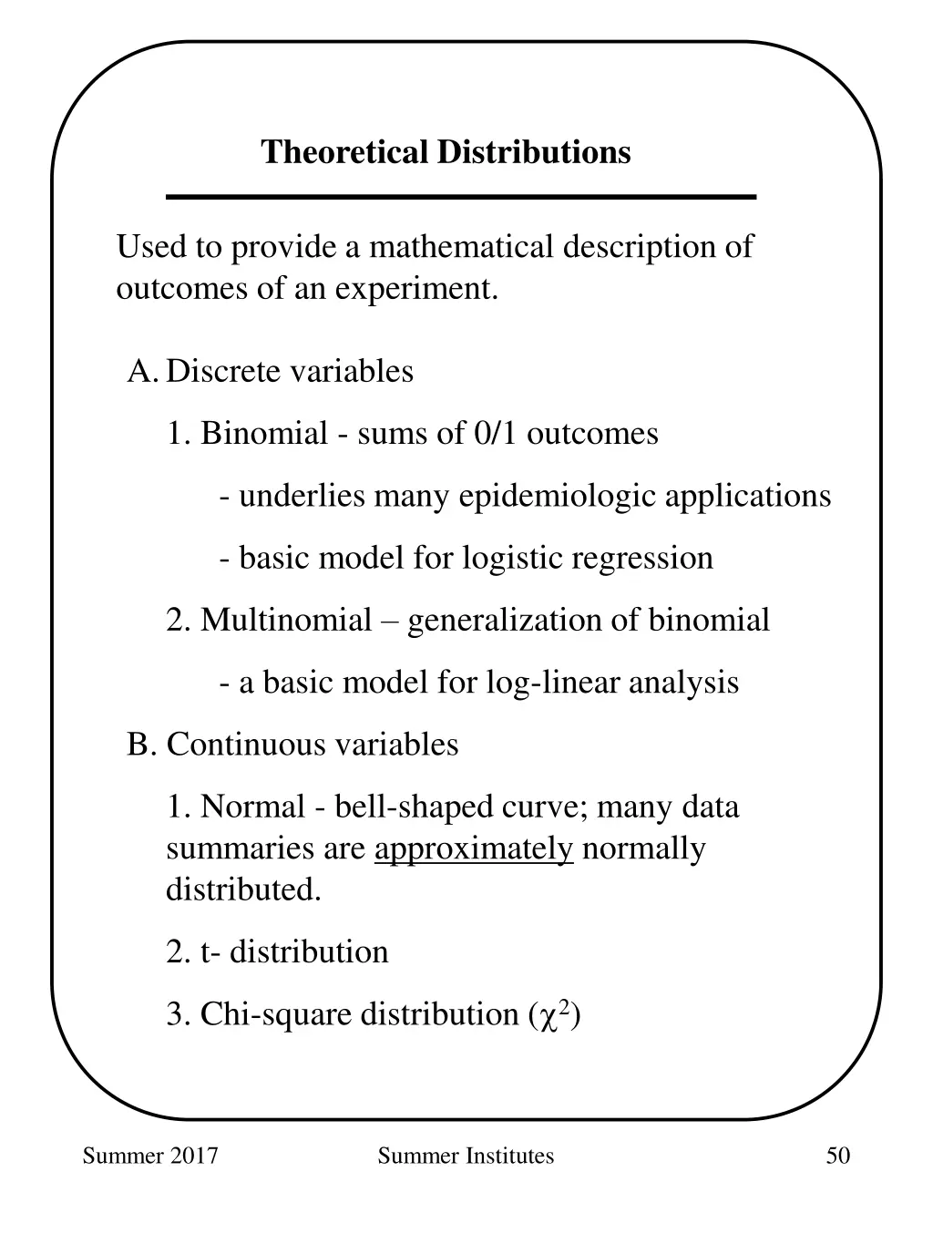 theoretical distributions