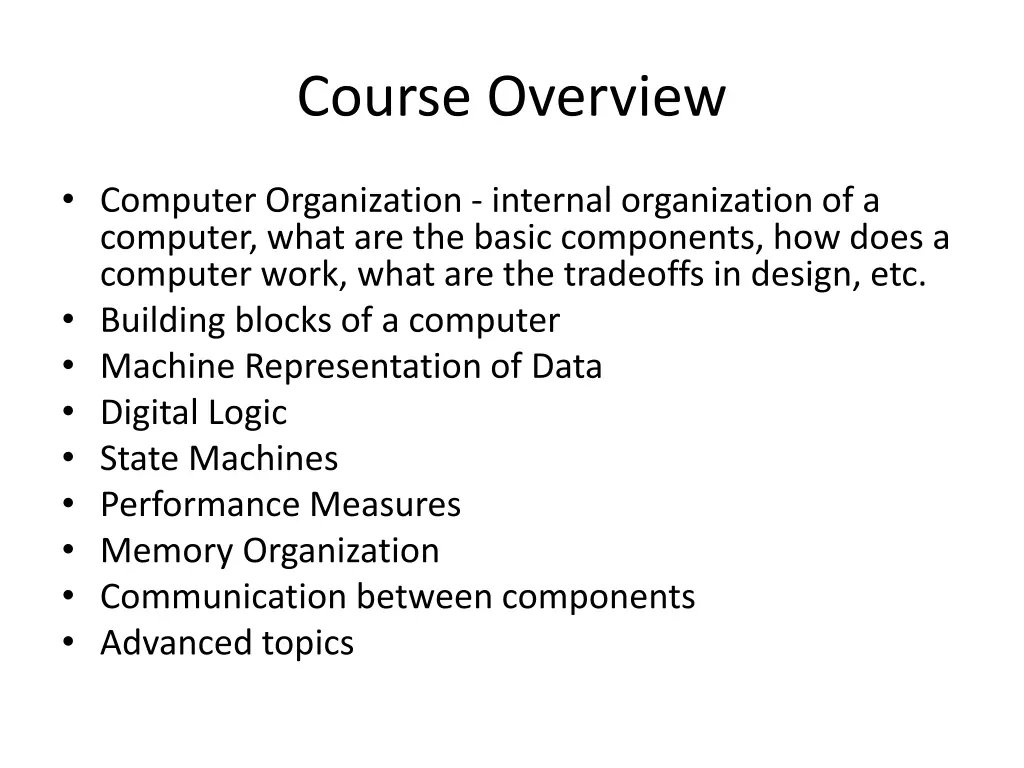 course overview