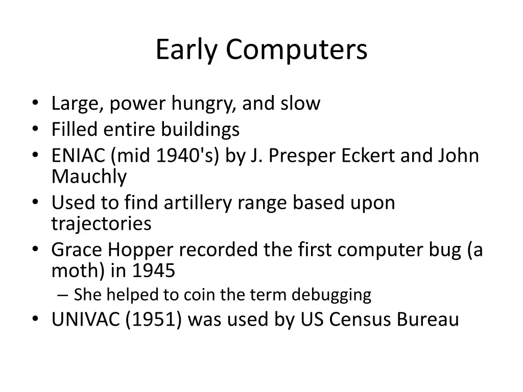 early computers