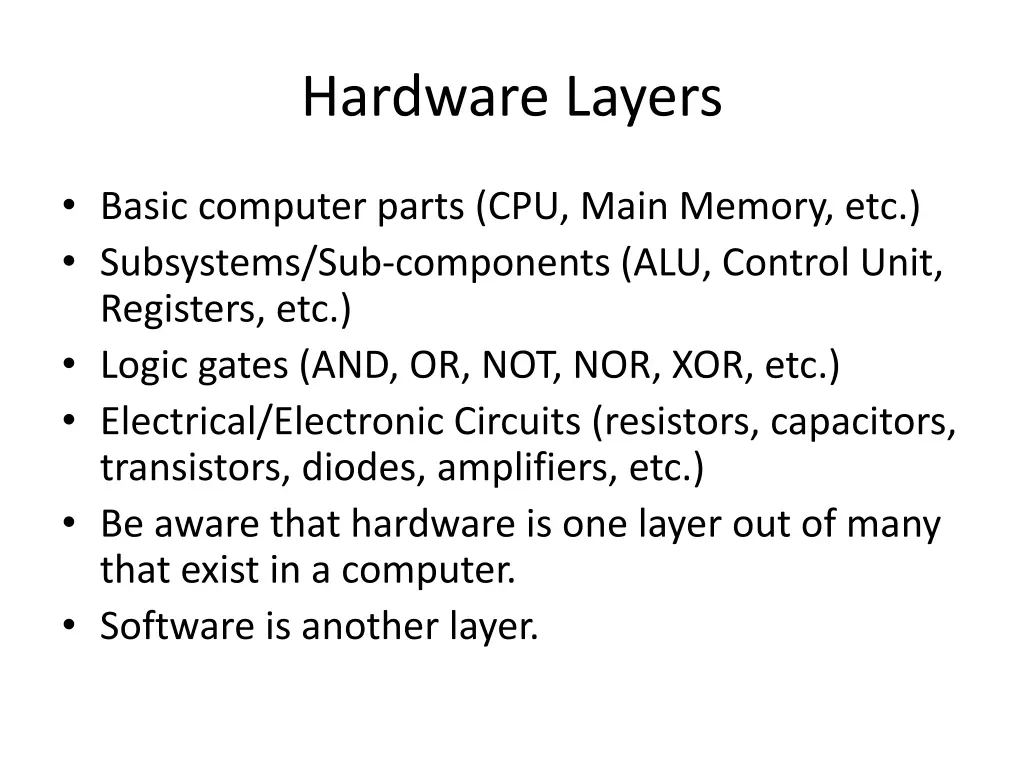 hardware layers