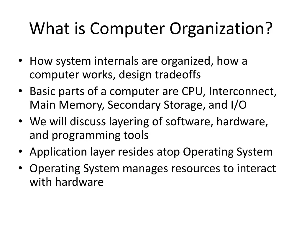 what is computer organization