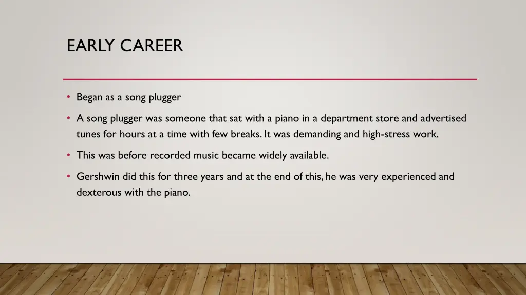 early career