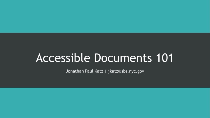 accessible documents 101