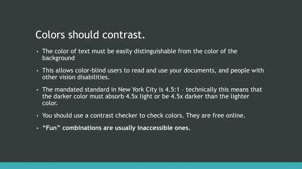 colors should contrast