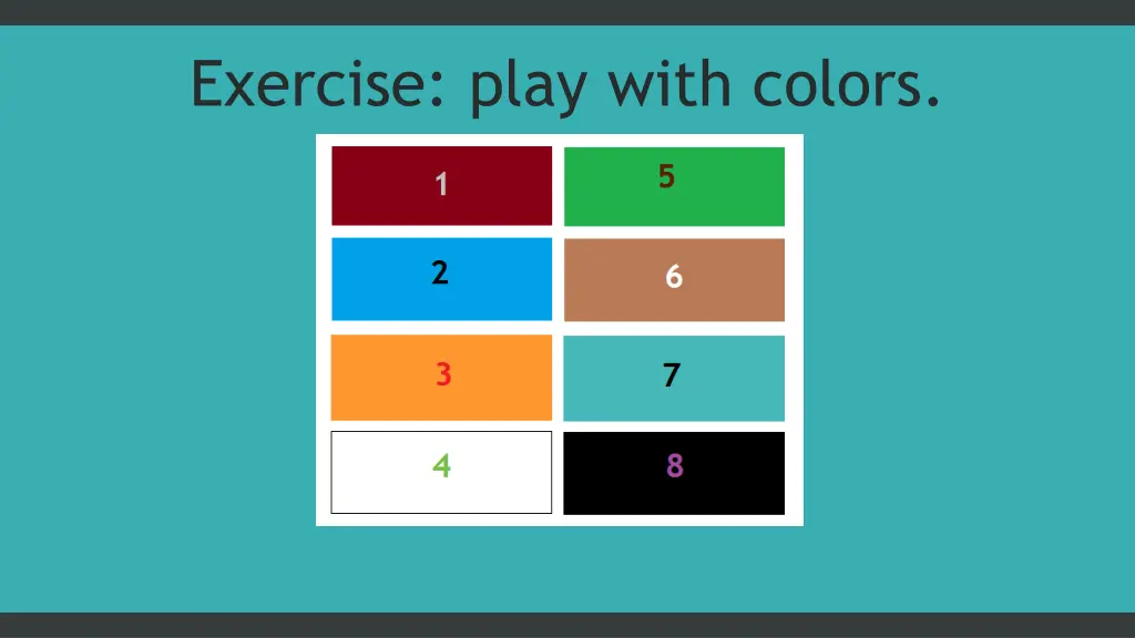 exercise play with colors