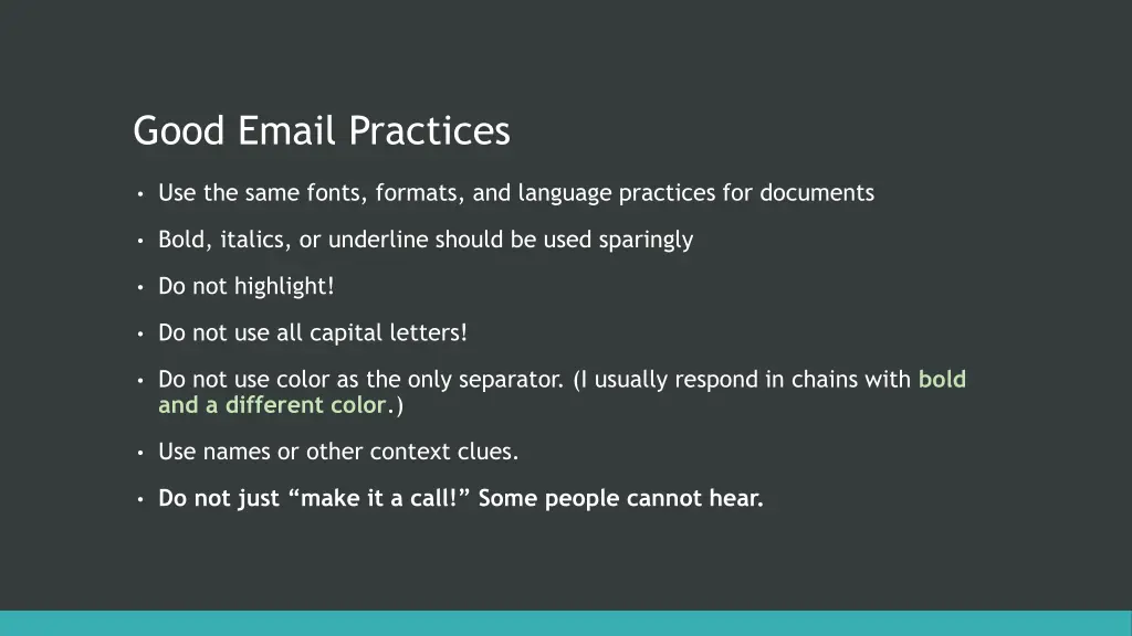 good email practices
