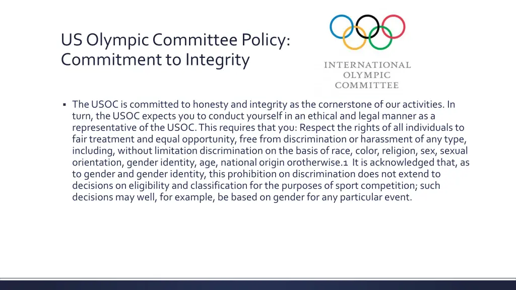 us olympic committee policy commitment
