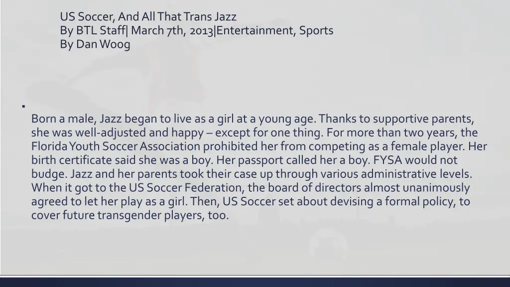 us soccer and all that trans jazz by btl staff