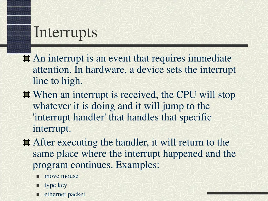 interrupts