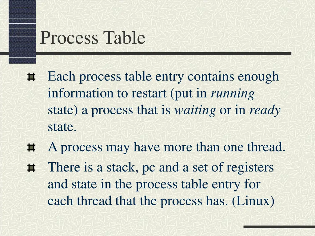 process table 1