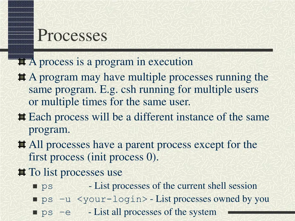 processes