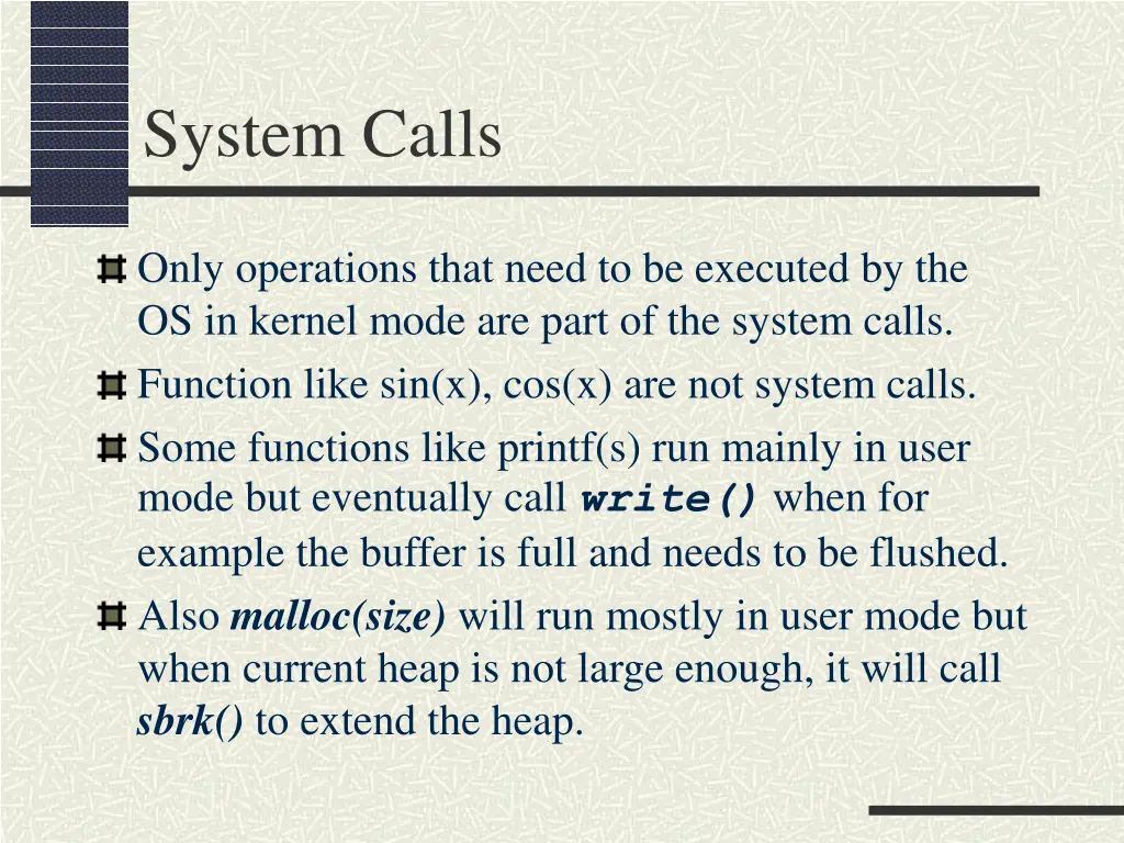 system calls 1