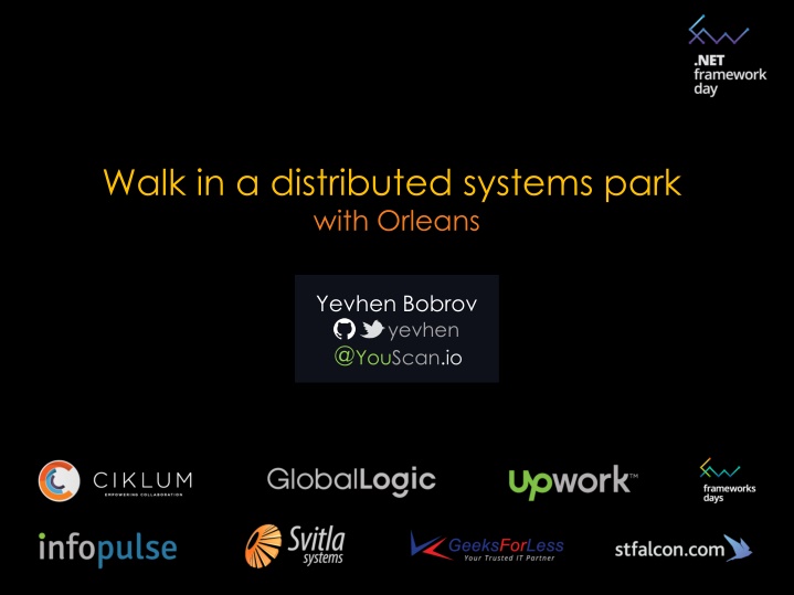 walk in a distributed systems park with orleans