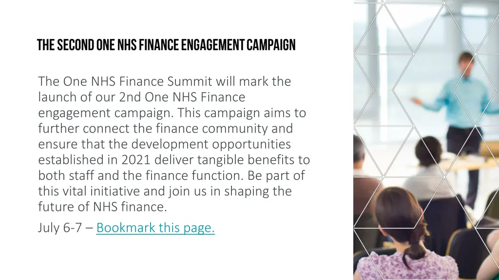 the one nhs finance summit will mark the launch