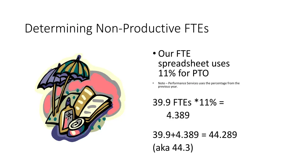 determining non productive ftes