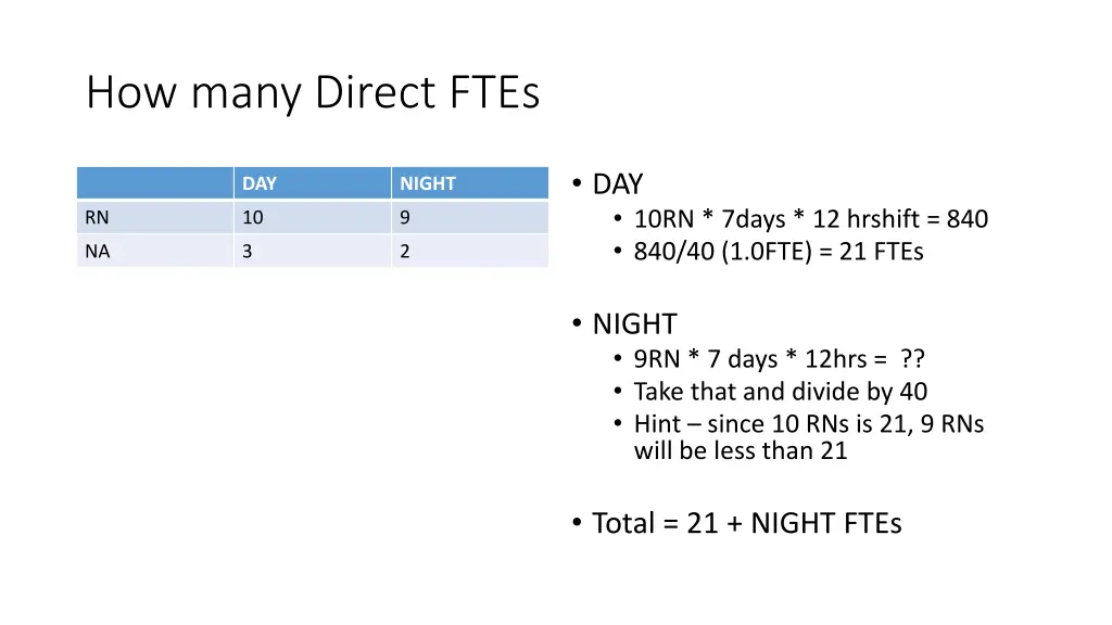 how many direct ftes