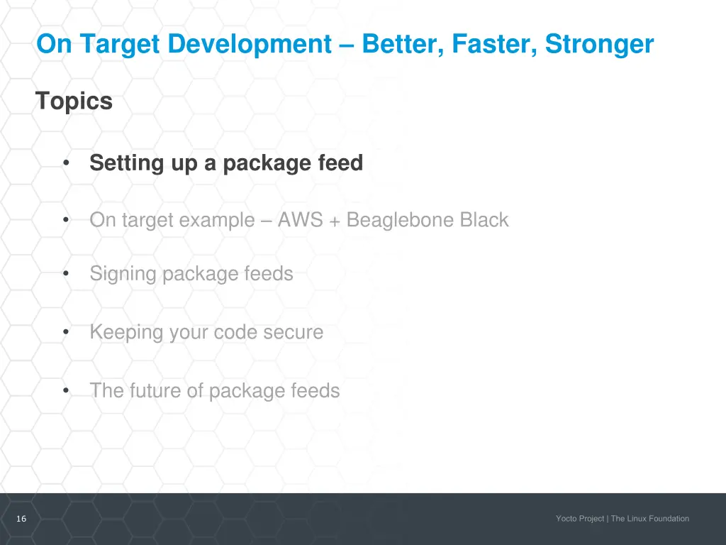 on target development better faster stronger